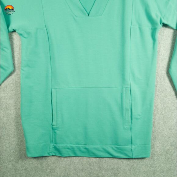 J. Jill Fit Pullover Sweatshirt Green Verde Long Sleeve V-Neck Pockets Women's L - Picture 4 of 11